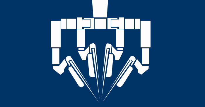 medical robot white vector image on dark blue